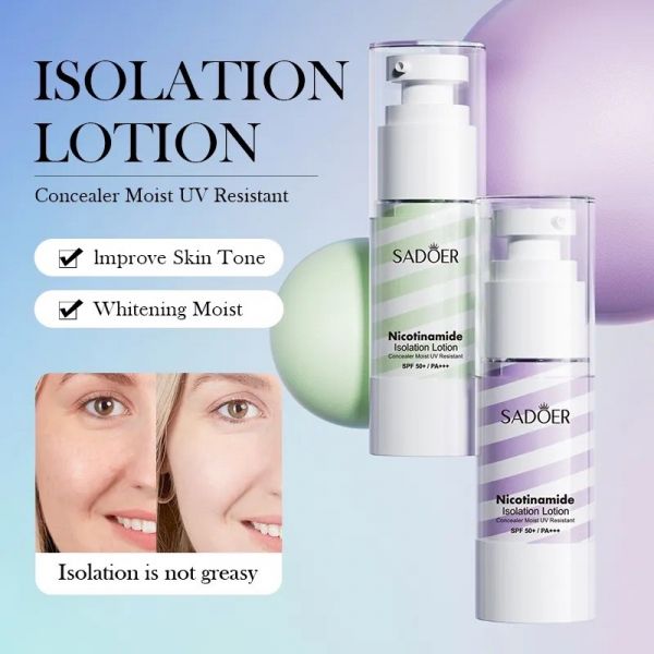 SADOER Two-color primer base with nicotinamide Moisturizing Two-Color Isolation Lotion purple